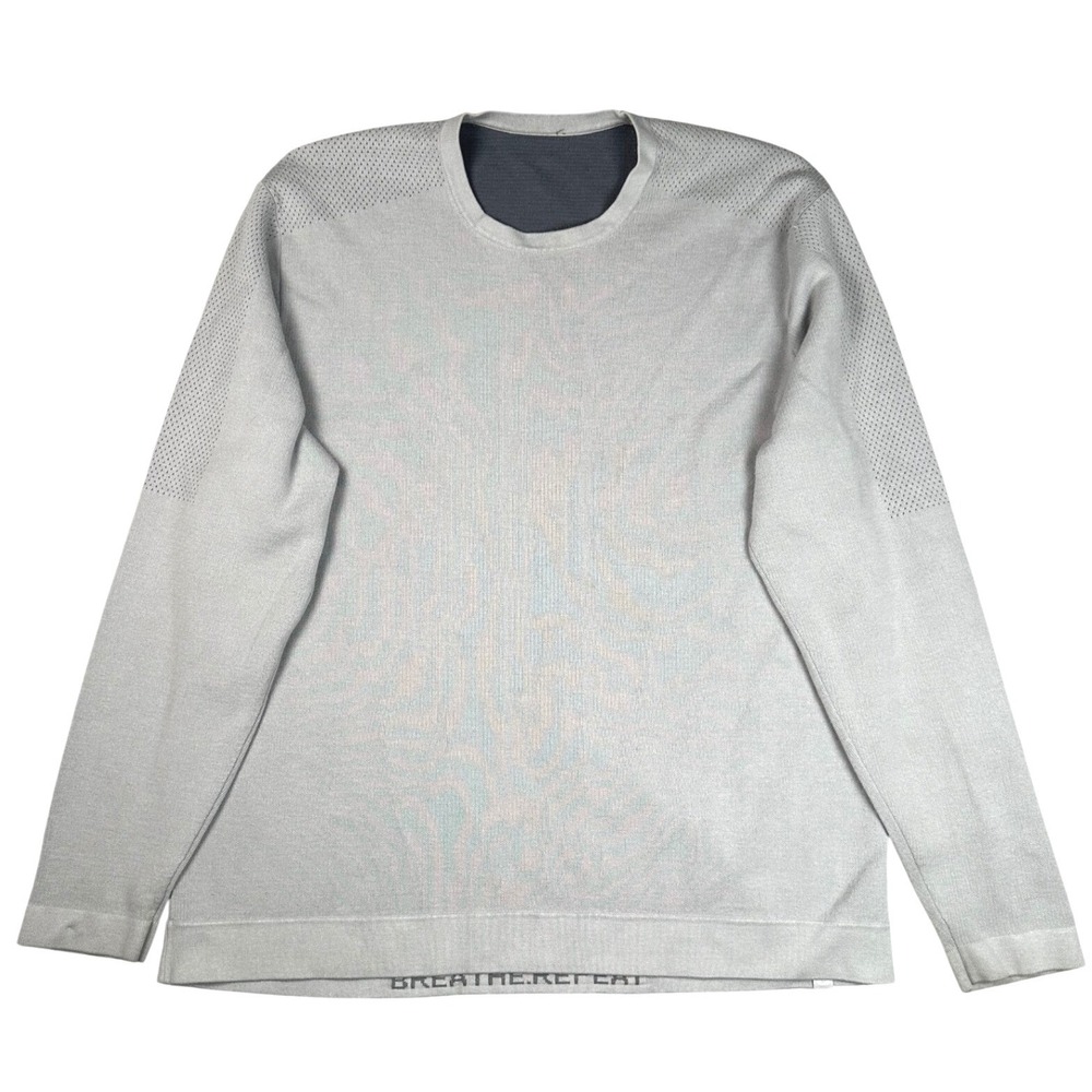 Lululemon Metal Vent Breathe Long Sleeve Shirt Men's Large Silver Drop Training